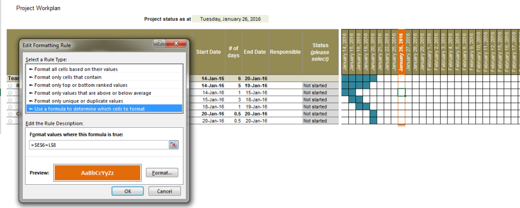 Excel Hack 18: Create automated Gantt charts in MS Excel