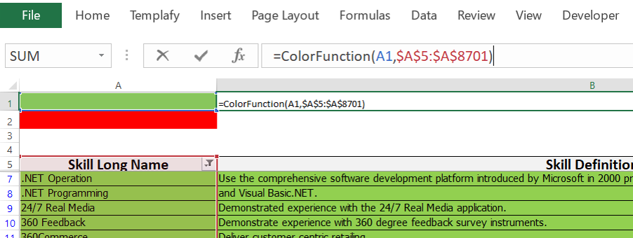 Excel Hack 42: Count cells by cell color