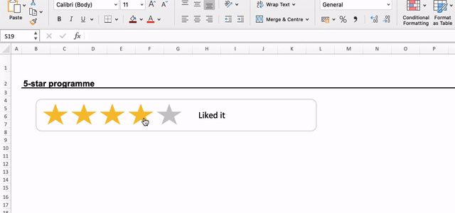 Excel Hack 51: Build a 5-star ranking system in MS Excel