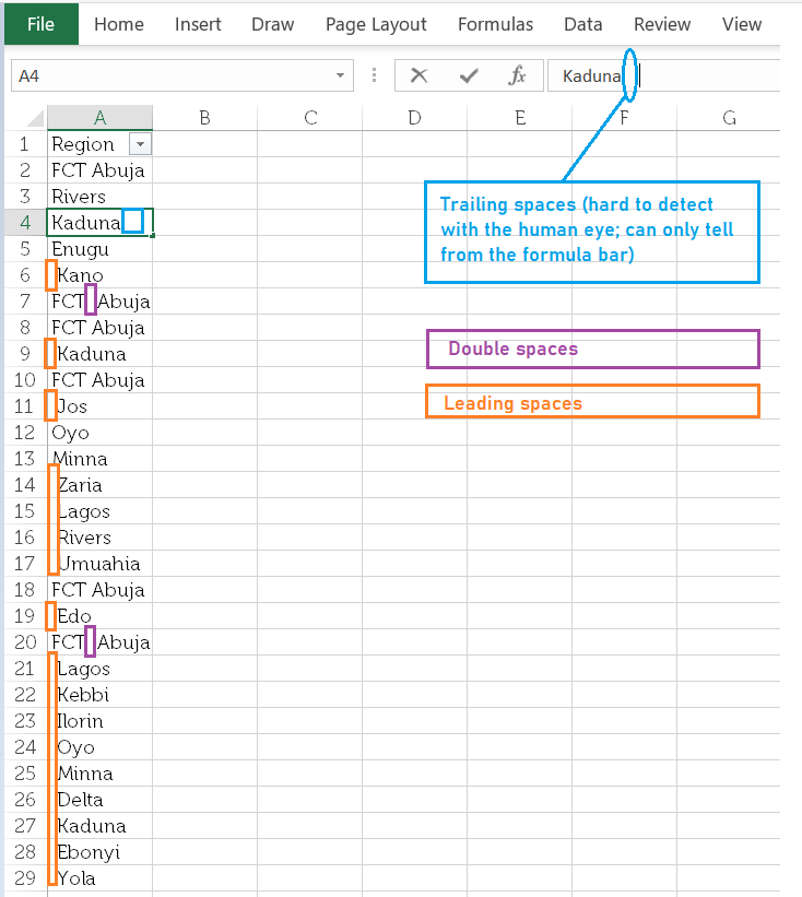 Excel Hack 73: Clean data in MS Excel (remove extra spaces)