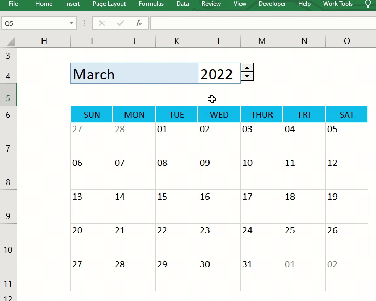 Excel Hack 86: Build a dynamic calendar in MS Excel – in minutes!